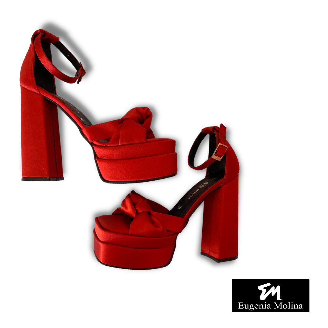 Tacones de plataforma online rojos